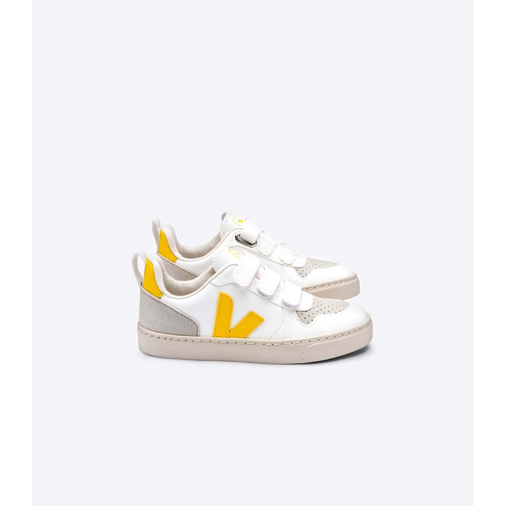 Veja V-10 STRAPS CWL Schoenen Kinderen White/Orange | NL 802JPQ